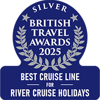 Silver British Travel Awards 2025 Best Cruise Line for River Cruise Holidays Silver British Travel Awards 2025 Best Cruise Line for River Cruise Holidays